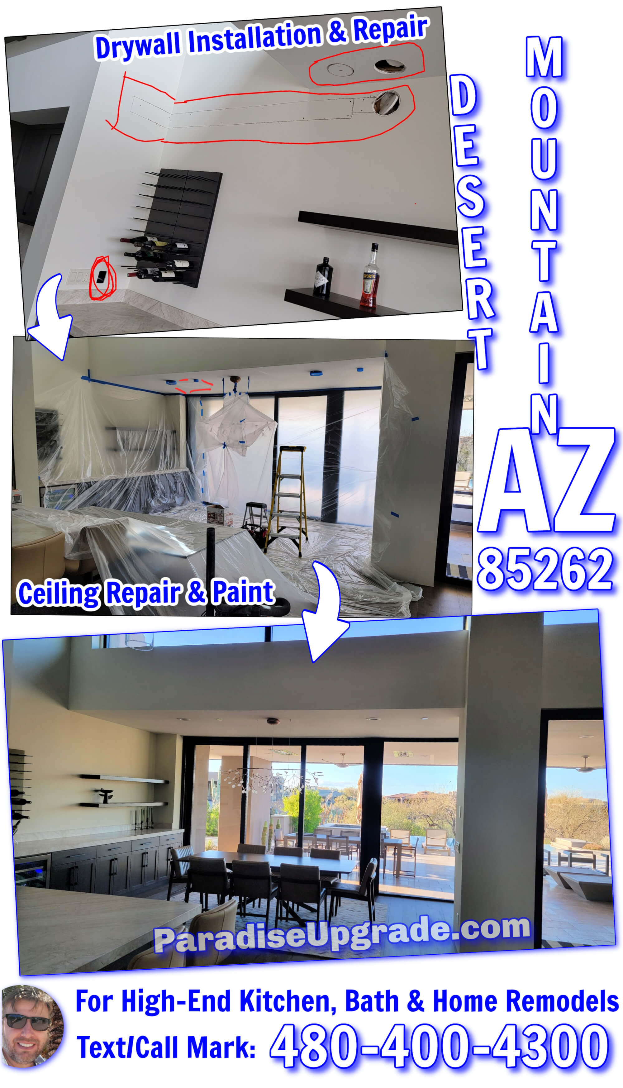 Desert Mountain, Scottsdale, AZ 85262 - Home Remodel, Repair & Improvement. Kitchen & Bath Remodeling by Paradise Upgrade.